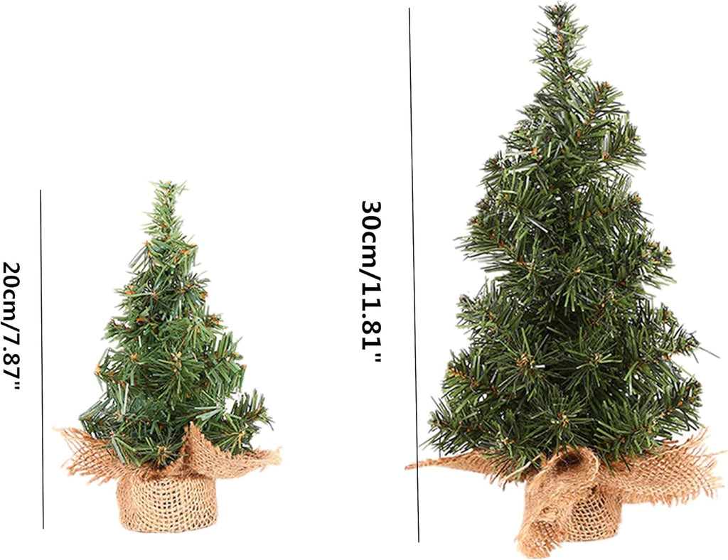 Tabletop Mini Christmas Tree, 7.87" / 11.81" Artificial Christmas Tree Xmas Miniature Pine Christmas Tree Perfect for Christmas Decorations, Home, Kitchen, Dining Table (6 PCS)