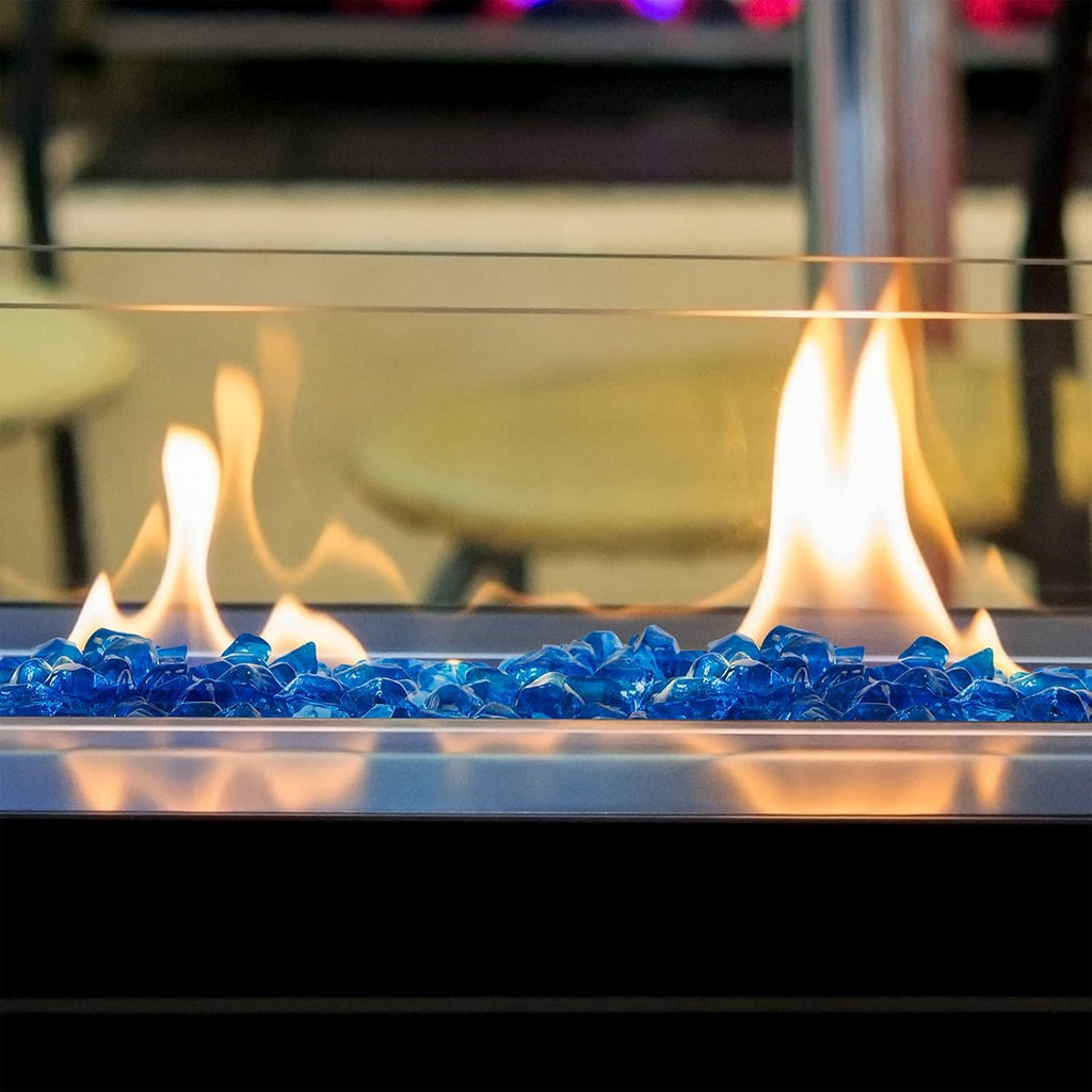 Onlyfire 1/2-Inch Polygon Fire Glass, 10 Pound Pack Glass Rock for Fireplace Fire Pit & Lanscaping, High Luster Cobalt Blue