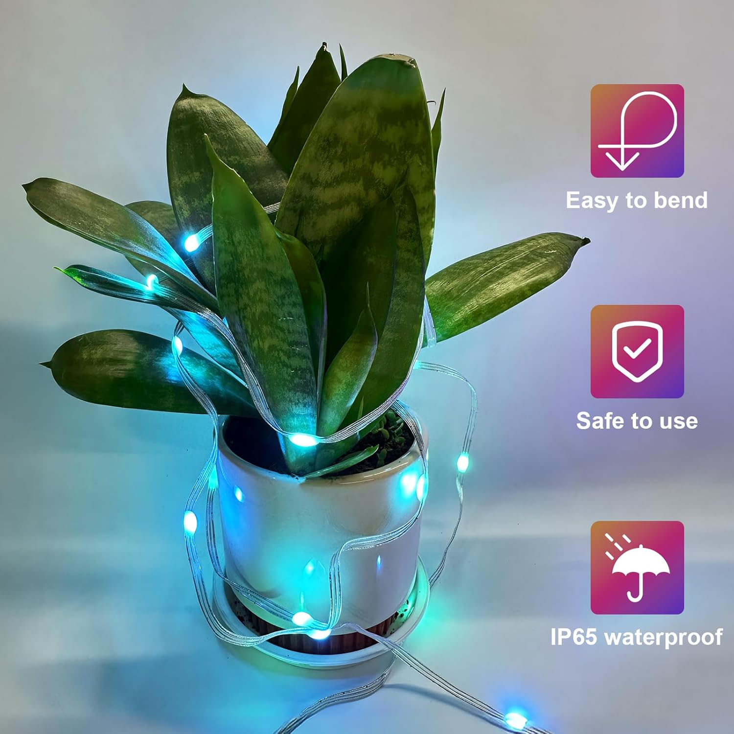 WS2812B Fairy String Lights Addressable Individually RGB IC, PVC Wire 16.4FT 50LEDs DC5V/2A for Twinkle Home Garden Bedroom Outdoor Indoor Decor(No Adapter or Controller) 1PC