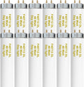 48 Inch F40T12/DL 40W 6500K Daylight Fluorescent Light Bulbs, 4ft T12 Linear Tube Lights F40T12/865, 2650 Lumens, G13 Bi-Pin 12 Pack