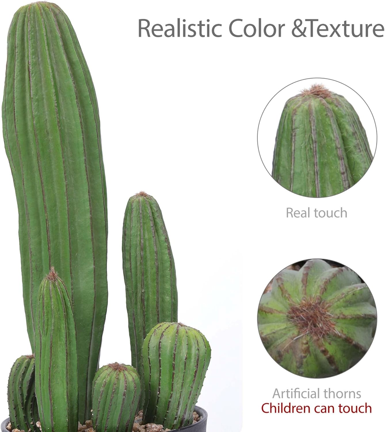 Artificial Cactus 16inch Faux Cactus Fake Cactus Potted Plants for Indoor Outdoor Home Offices Store Decor