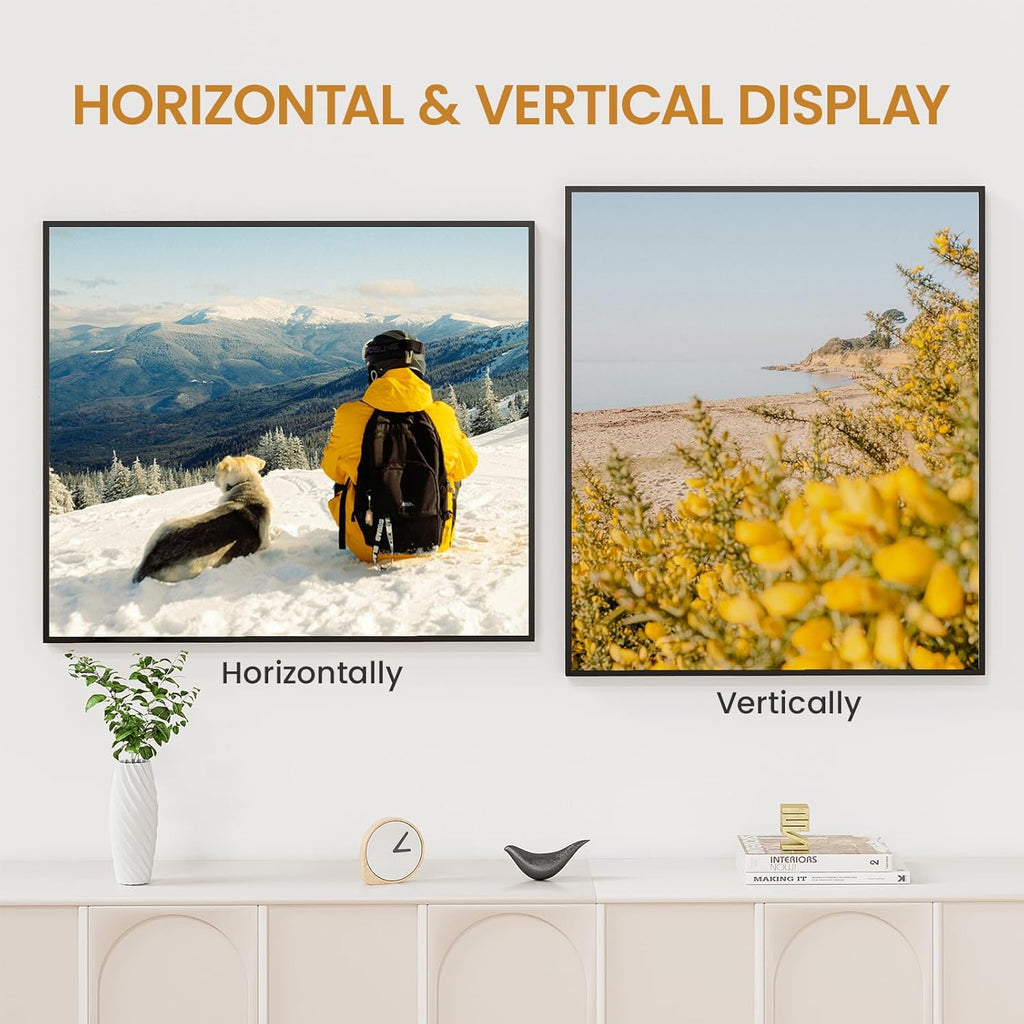 24x28 Aluminum Metal Picture Frame,Tempered Glass Black Photo Frame 24x28 for Family Photo,Posters,Art,Document to Wall Mount Horizontally or Vertically