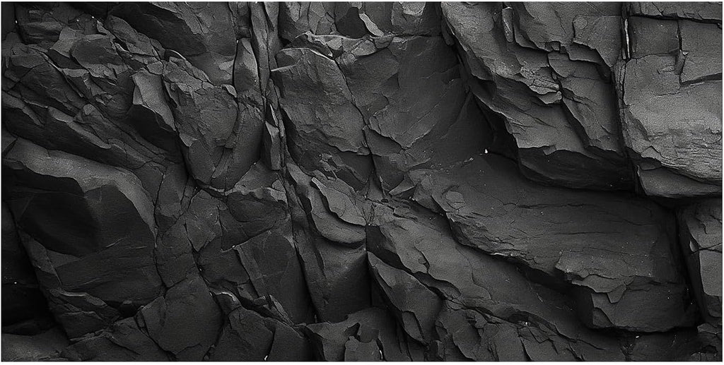 Stone Aquarium Background, Underwater Black Rock Fish Tank Background Rocky Terrarium Background, Polyester Background with 6 EVA Double-Sided Tapes 48x24 inches/120x60cm