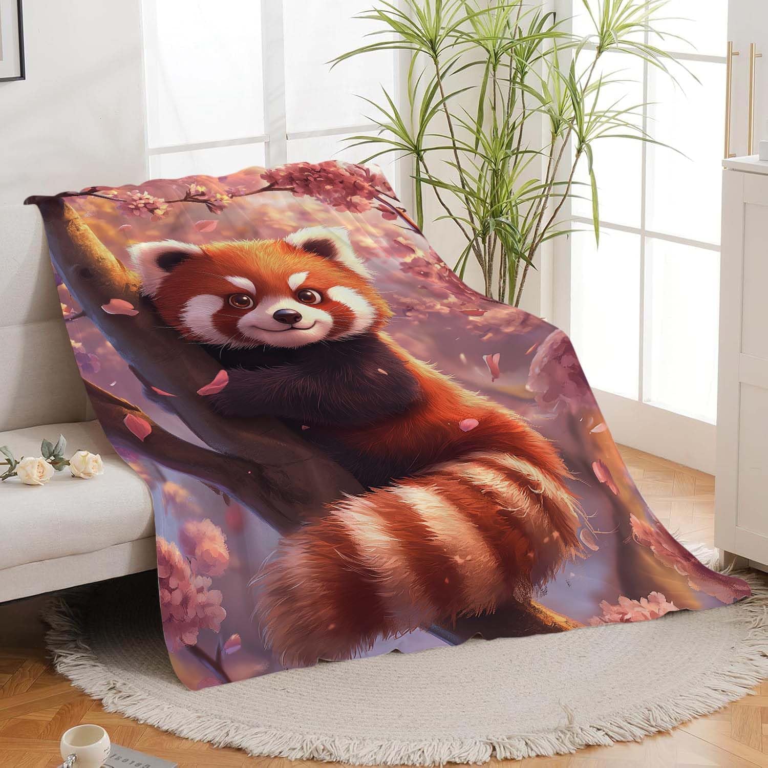 Red Panda Blanket Cute Red Panda Throw Blanket Gifts for Girls Boys Kids Women Men Adults Super Soft Cozy Plush Fluffy Fuzzy Fleece Blanket Home Decor 50''X60''