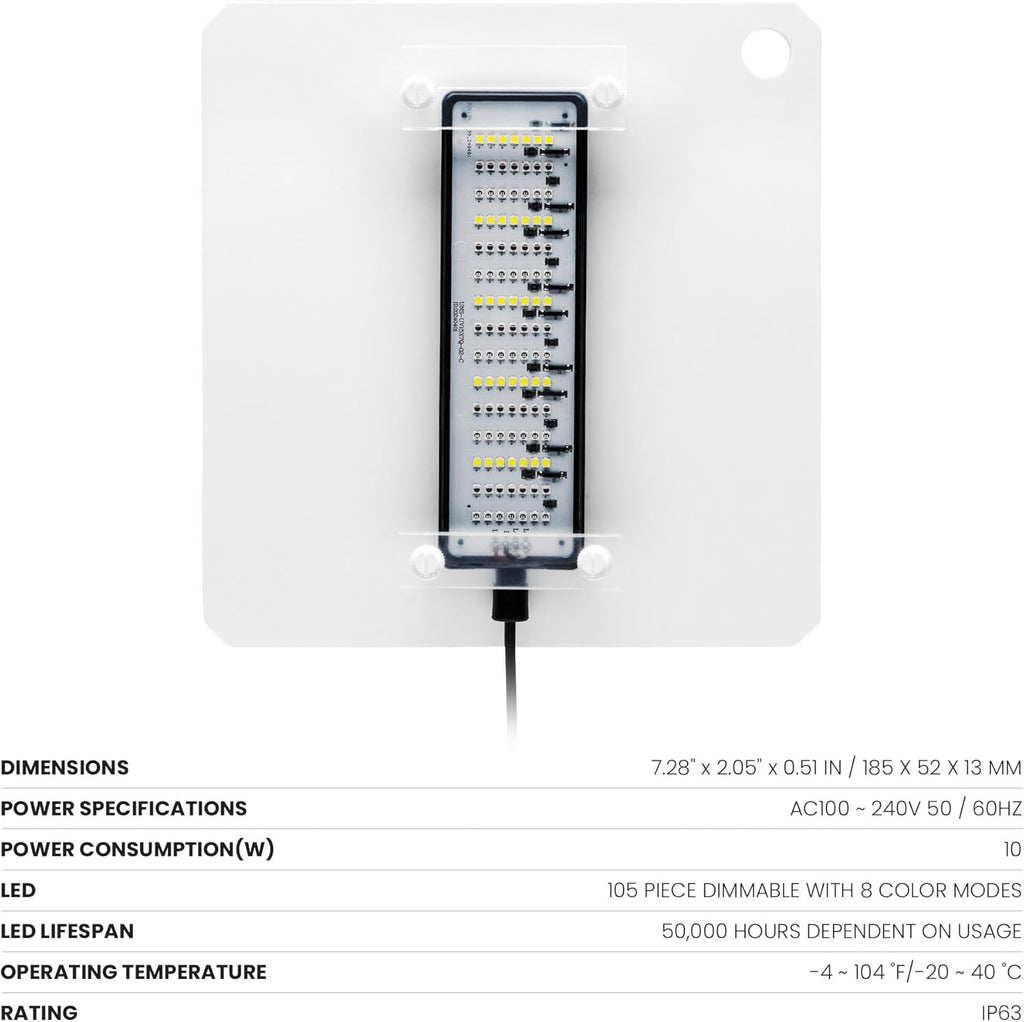 Ultum Nature Systems Refugium Light - Small Customizable Submersible Aquarium LED Lamp w/Inline Timer, Full Spectrum Grow for Chaeto Macro Algae Saltwater Reef Tanks - Magnetized