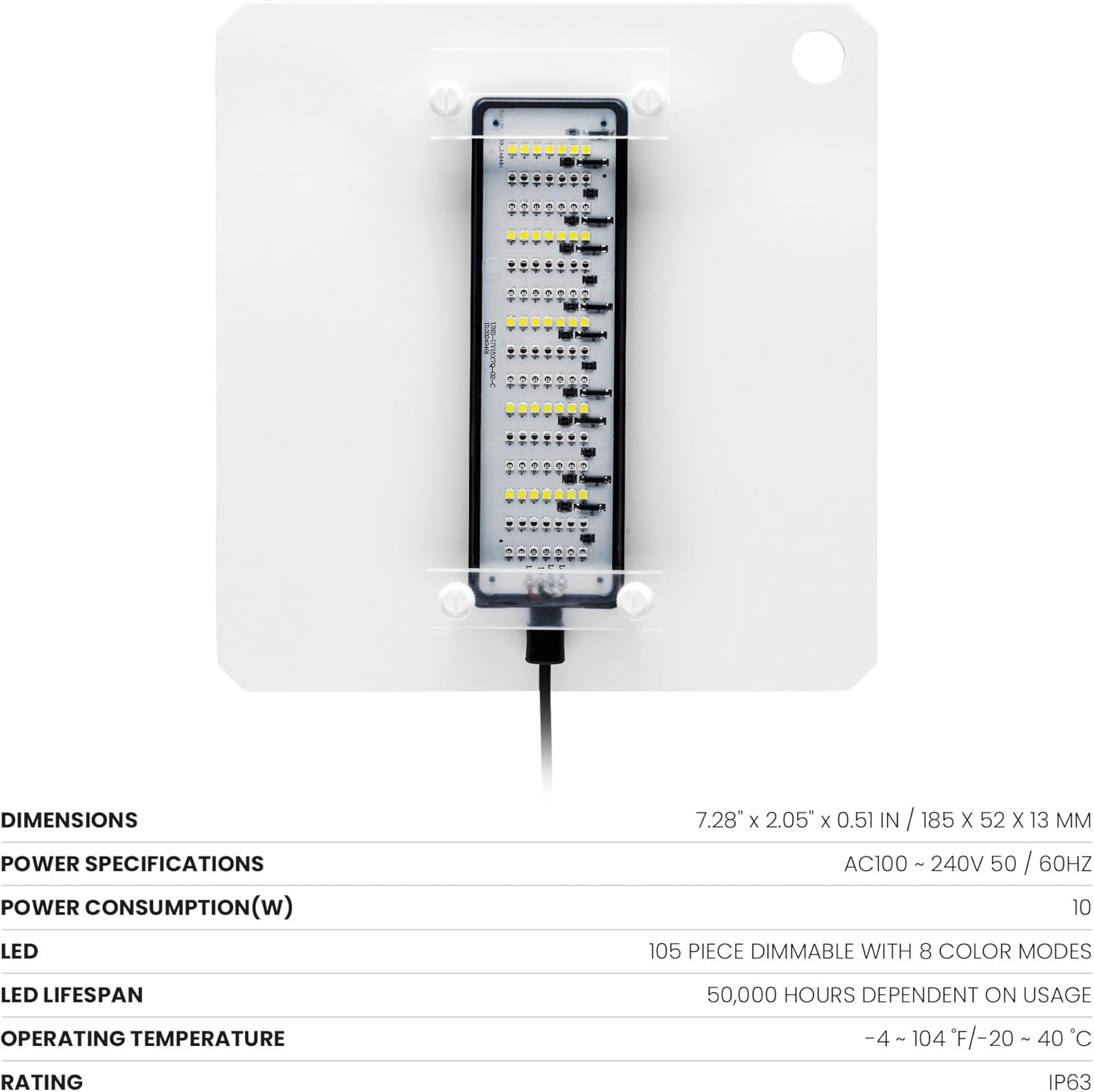 Ultum Nature Systems Refugium Light - Small Customizable Submersible Aquarium LED Lamp w/Inline Timer, Full Spectrum Grow for Chaeto Macro Algae Saltwater Reef Tanks - Magnetized