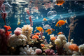 Underwater World Aquarium Background Colorful Corals and Reefs Tropical Fish Terrarium Background Tropical Jungle Style Under The Sea Fish Tank Background Blue Undersea World Tank Decors 72x16in