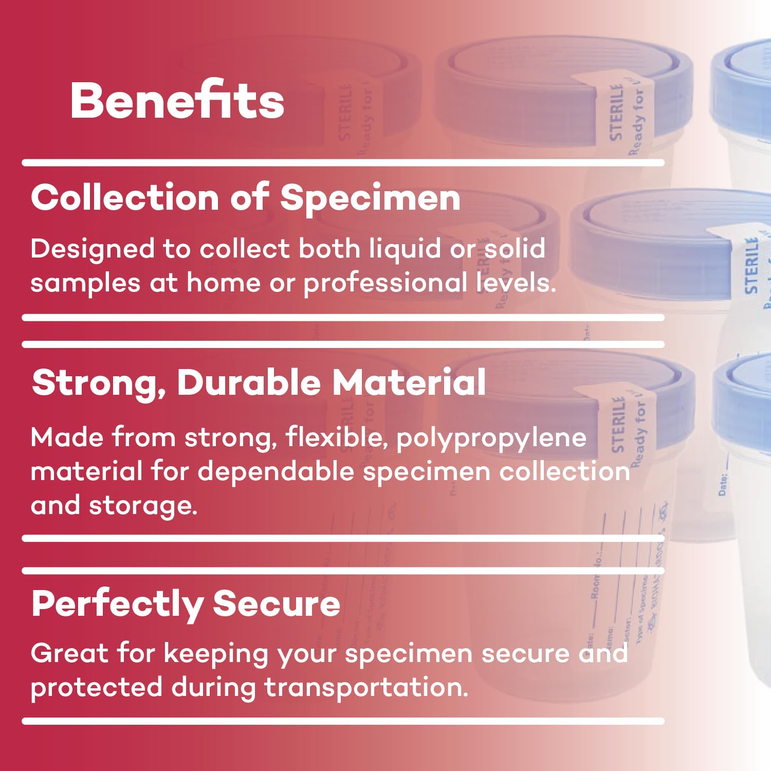 Dealmed Specimen Collection Containers Single Use Urine Specimen Cups, Screw on Leak Resistant Lid, Included ID Label, 4 oz, 100 Count