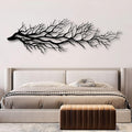 Tree Wall Art, Tree Branch Wall Decor, Metal Tree Branch Wall Art, Tree Branch Wall Hanging, Minimalist Branch Wall Decor, Metal Tree Wall decor, Tree of Life for Bedroom Living Room (Black, 53 x 16 in | 135 x 41cm)