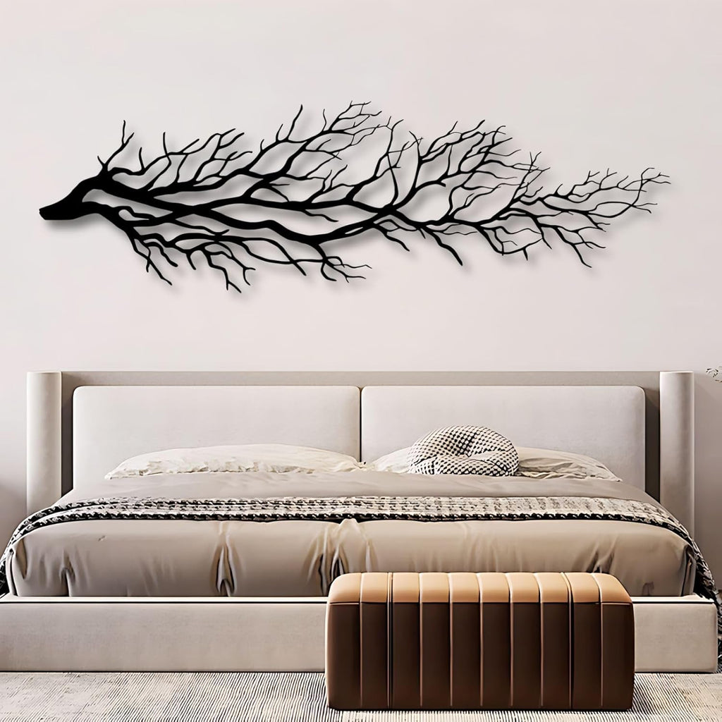 Tree Wall Art, Tree Branch Wall Decor, Metal Tree Branch Wall Art, Tree Branch Wall Hanging, Minimalist Branch Wall Decor, Metal Tree Wall decor, Tree of Life for Bedroom Living Room (Gold, 19 x 6 in | 47 x 14cm)