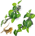 Snake Climbing Branch, 2 Pcs Resin Reptile Corner Branches for Climbing with Suction Cup, Bearded Dragon Tank Plant Decor Gecko Enclosure Ornament Terrarium Accessories for Lizard Corn Snake