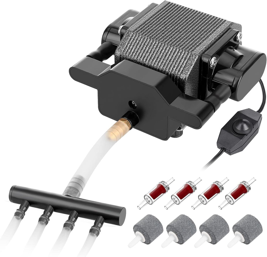 AquaMiracle Quiet Aquarium Air Pump 200/317/475GPH High Pressure Commercial Air Pump Pond Aerator Bubbler Hydroponics Air Pump Oxygen Pump