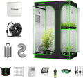 VIVOSUN GIY 4x3 Grow Tent Complete System with VS1000 Led Plant Grow Light, Complete Grow Tent Kit, 4 Inch 203 CFM Inline Fan, Carbon Filter, 8 ft. Ducting Combo