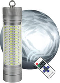 Rechargeable Underwater Fishing Light, Built-in Battery & Cordless, Remote Dimmable, Auto-On in Water, IP68 Waterproof, Multi-Color, Suitable for Boat, Dock, Freshwater, and Saltwater