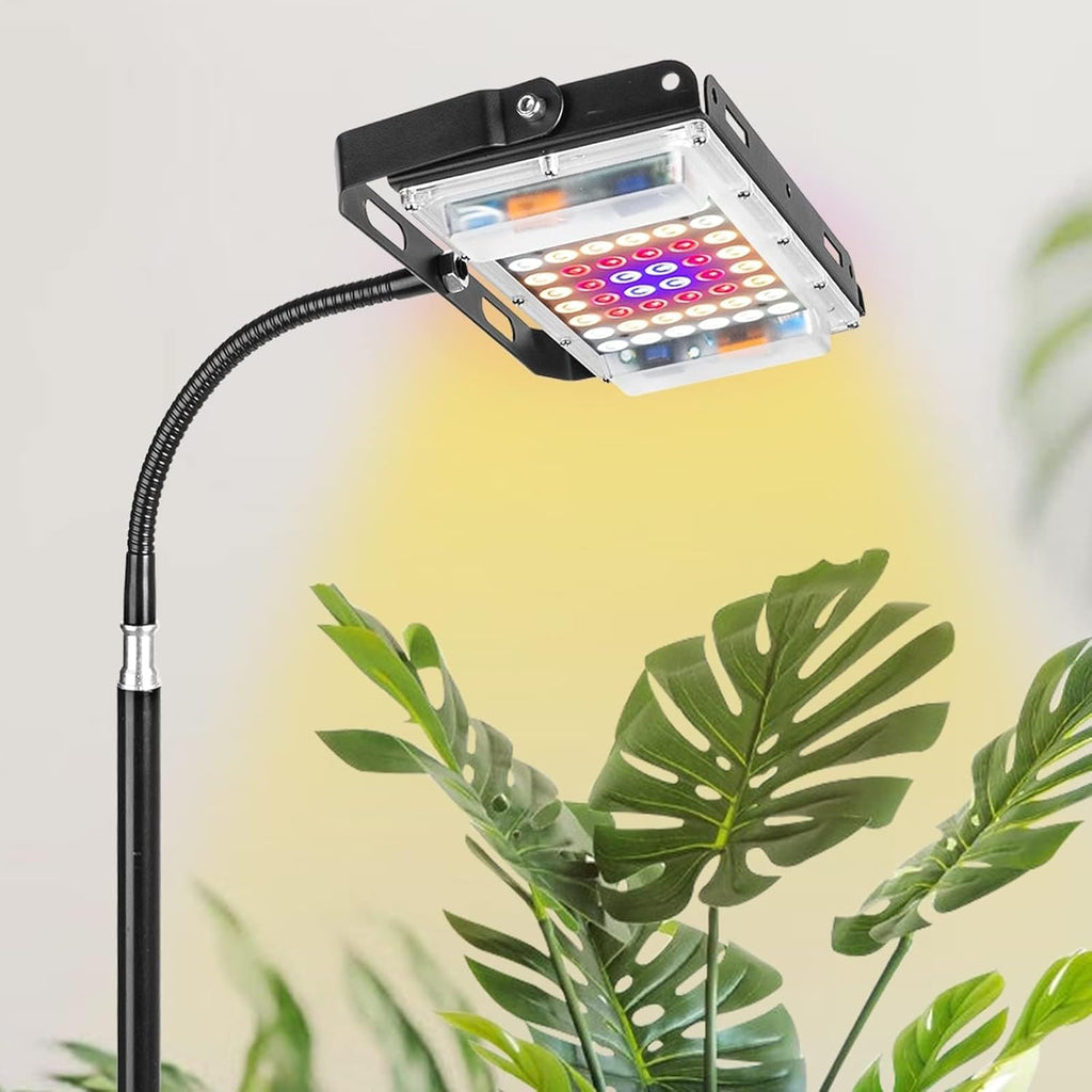 LBW Grow Light with Stand, Full Spectrum LED Plant Light, Floor Grow Lamp with 63" Adjustable Tripod, 4H/8H/12H Timer, 6 Dimmable Brightness, Ideal for Tall Plants
