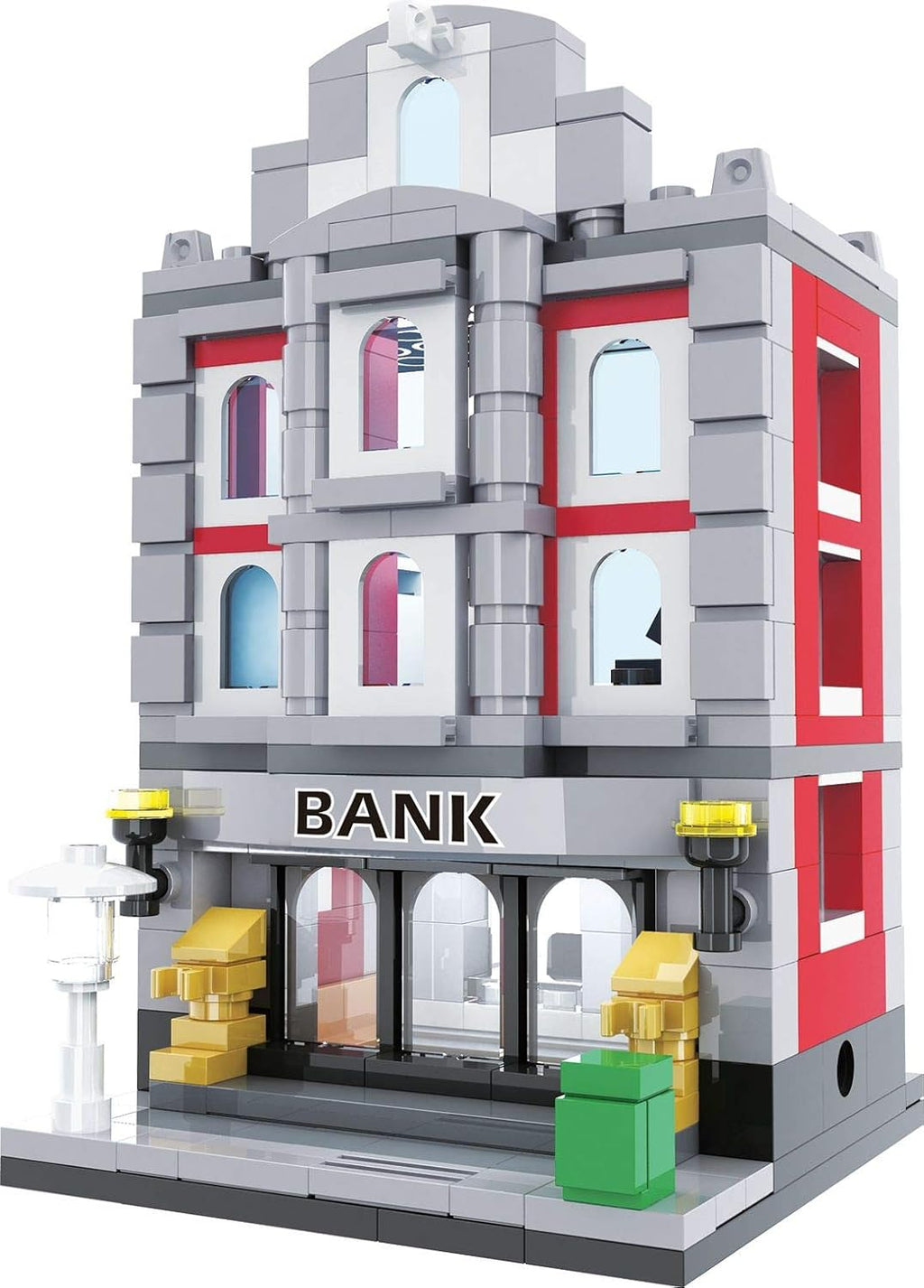 Brick Loot Mini City Bank Building Set – 260-Piece DIY Architecture Model Kit for Kids & Adults Ages 6+ – Compatible with Lego and Major Brands