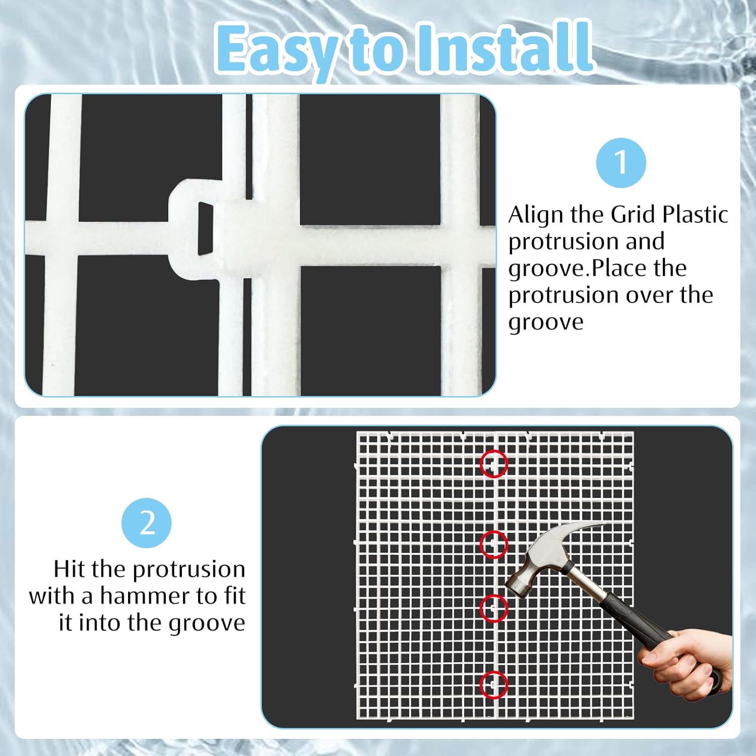 Hamiledyi Plastic Aquarium Divider with Clips Grid Panel Aquarium Lid Hood Fish Tank Divider Filter Bottom Isolation Pane Separator for Mixed Breeding(8 PCS,White)