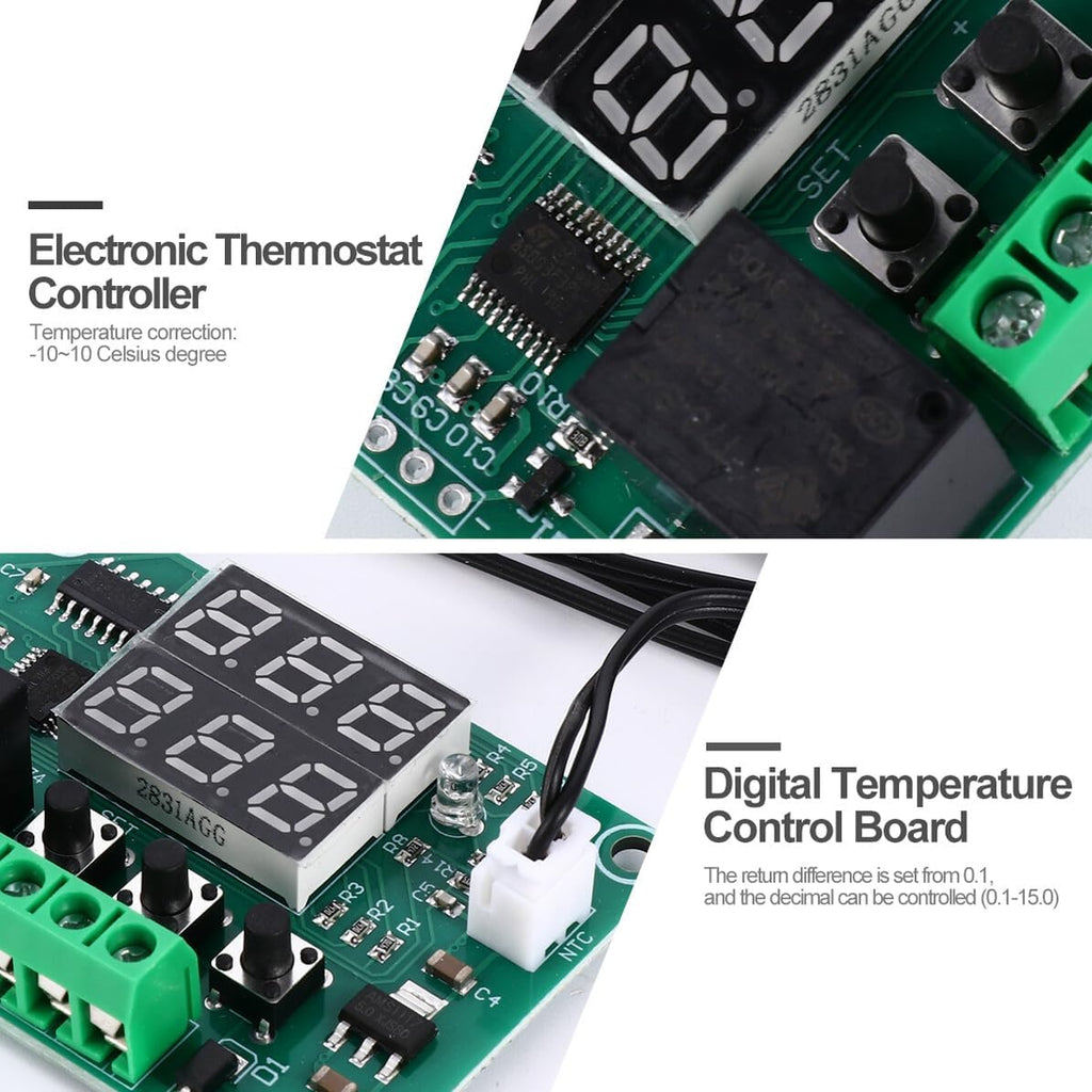 High Precision Dual LED Digital Thermostat Controller Module Voltage Temperature Control Switch with Range for Greenhouse Boiler Hatching Use