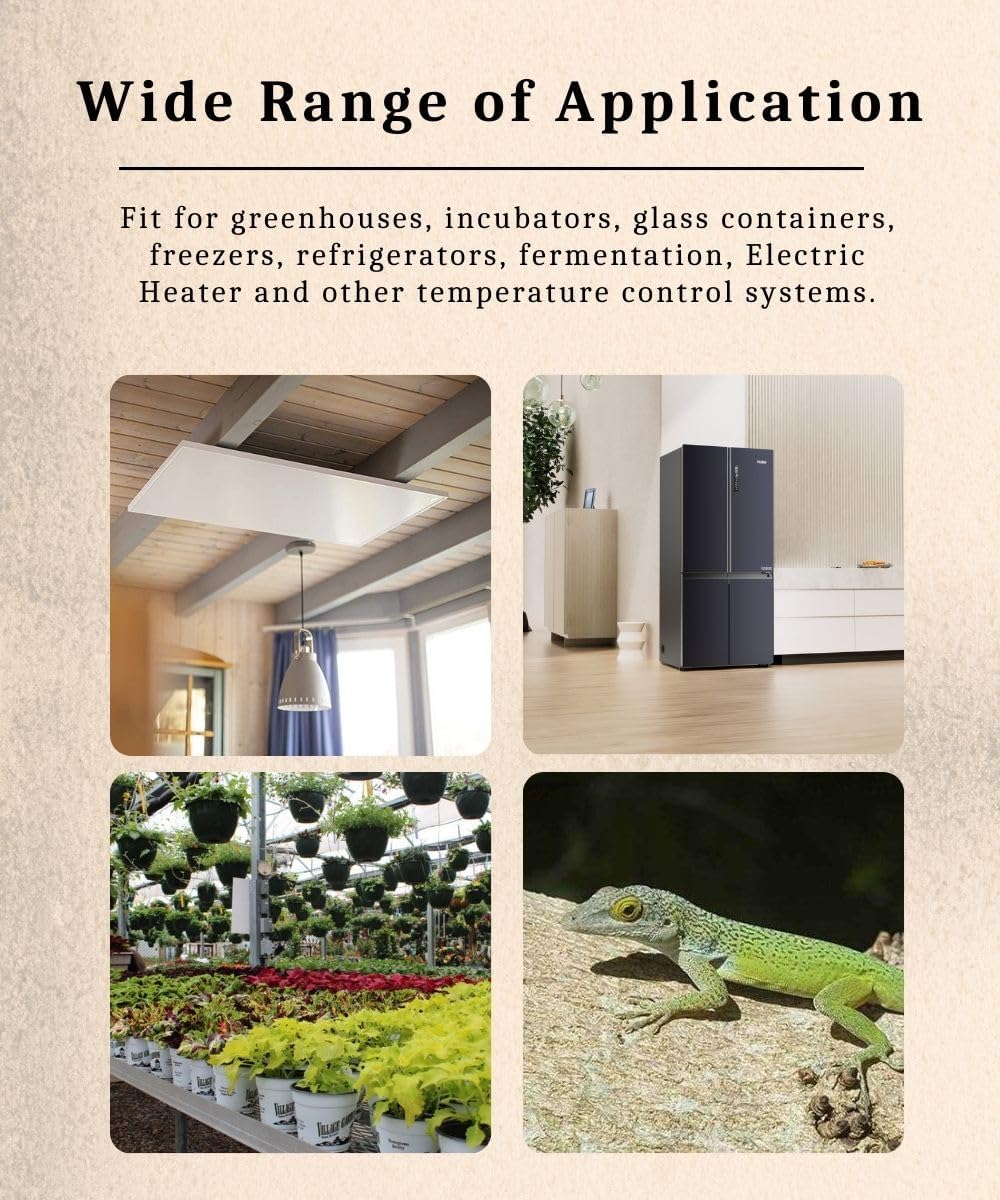 1800W Digital Thermostat Controller Plug in Heater Cooling Temperature Controller Outlet Socket W/External 1.7m Probe Day Night Timer Function 110V 15A