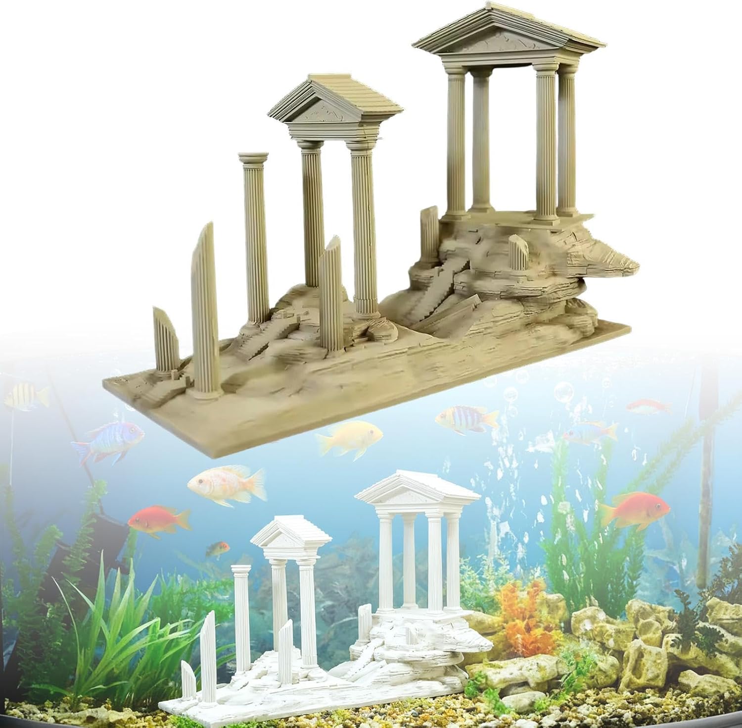 Roman Column Decoration Aquarium Ornament Resin Artificial Landscape Decor Fish Tank Decor Roman Pillars Miniature Sculpture