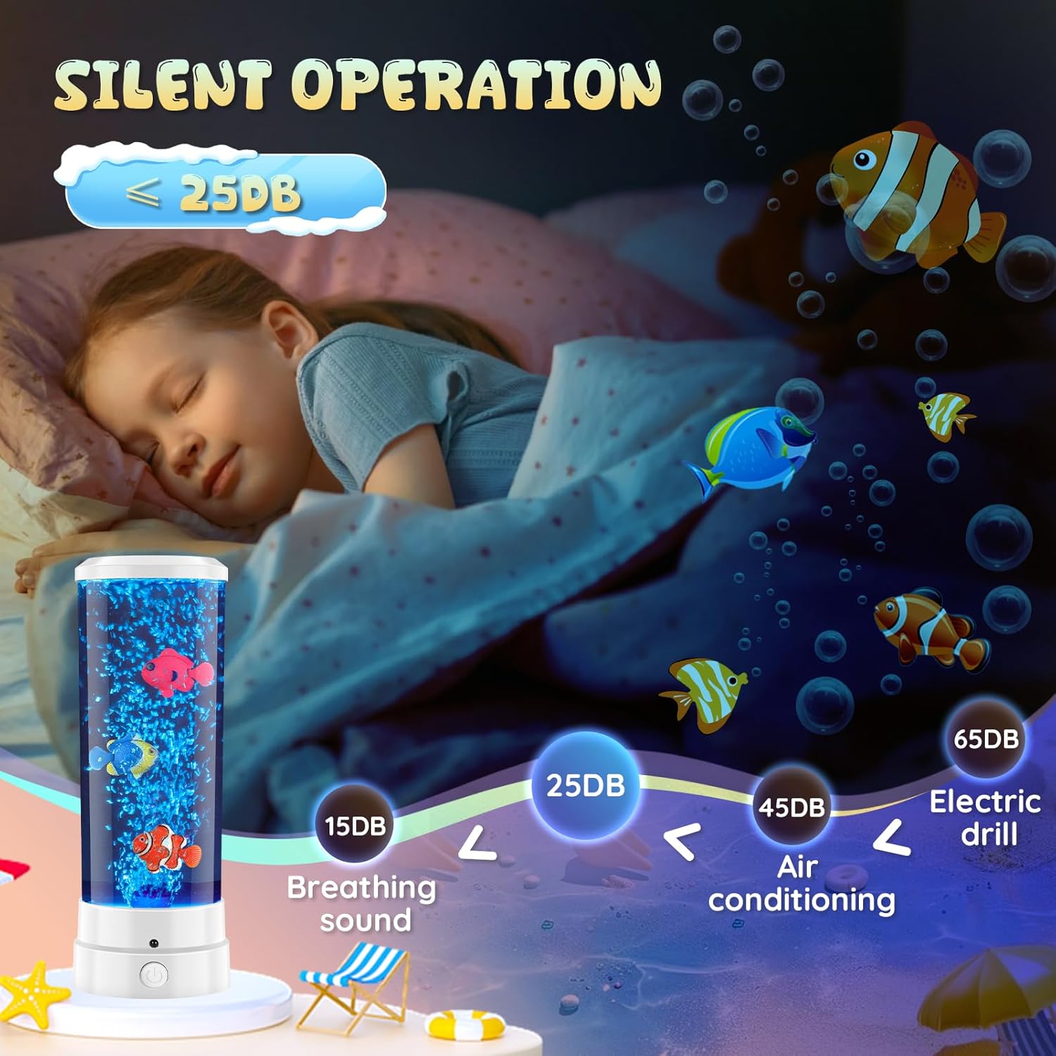 Sensory Fish Lamp with 16 RGB Colors, Silent Operation, Soft Lighting, and Remote Control. A Creative Gift for Children, Classmates, Friends, Lover, and Family