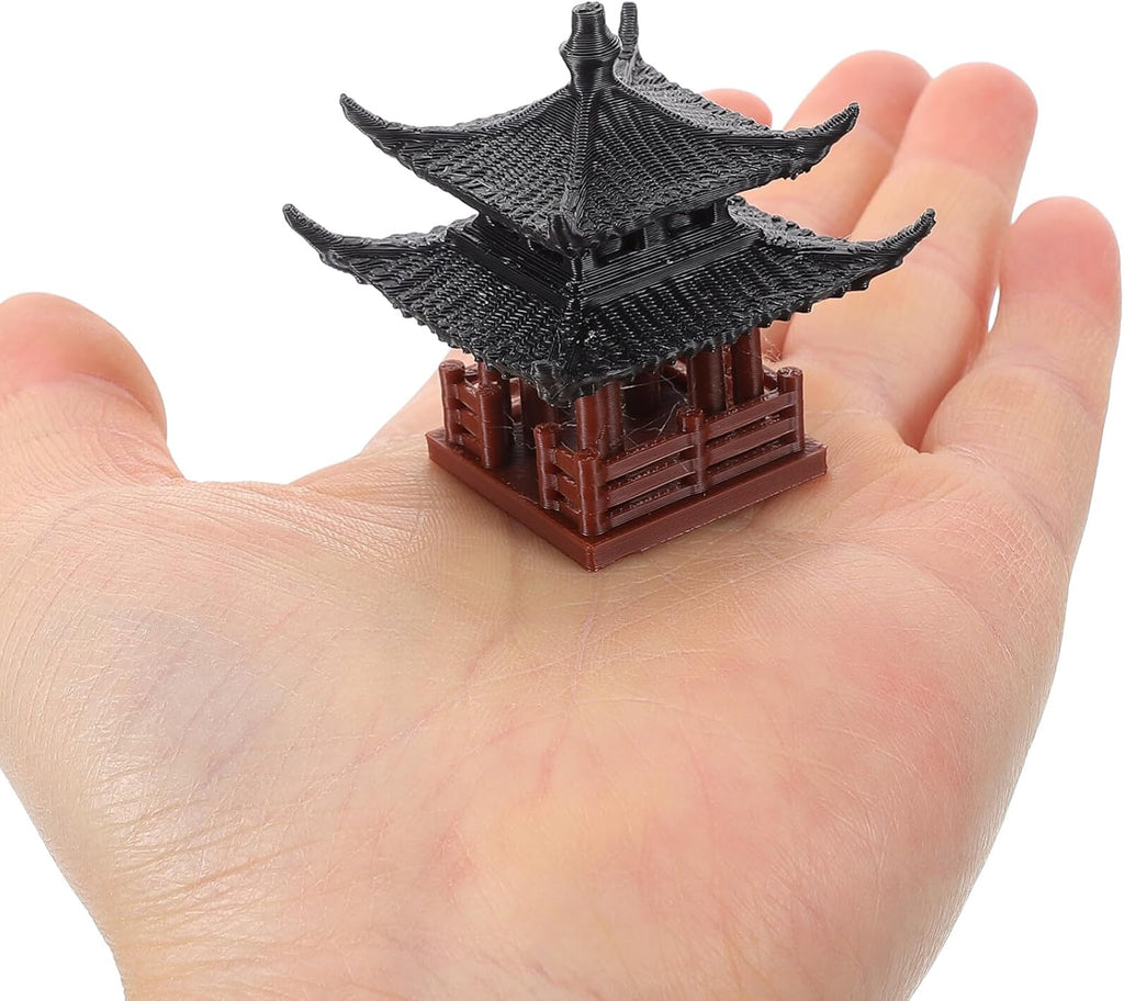 SUPVOX Miniature Pavilion Figurine Aquarium Decoration Small Chinese Garden Ornament Fish Tank Shelter Micro Landscape Bonsai Accessory
