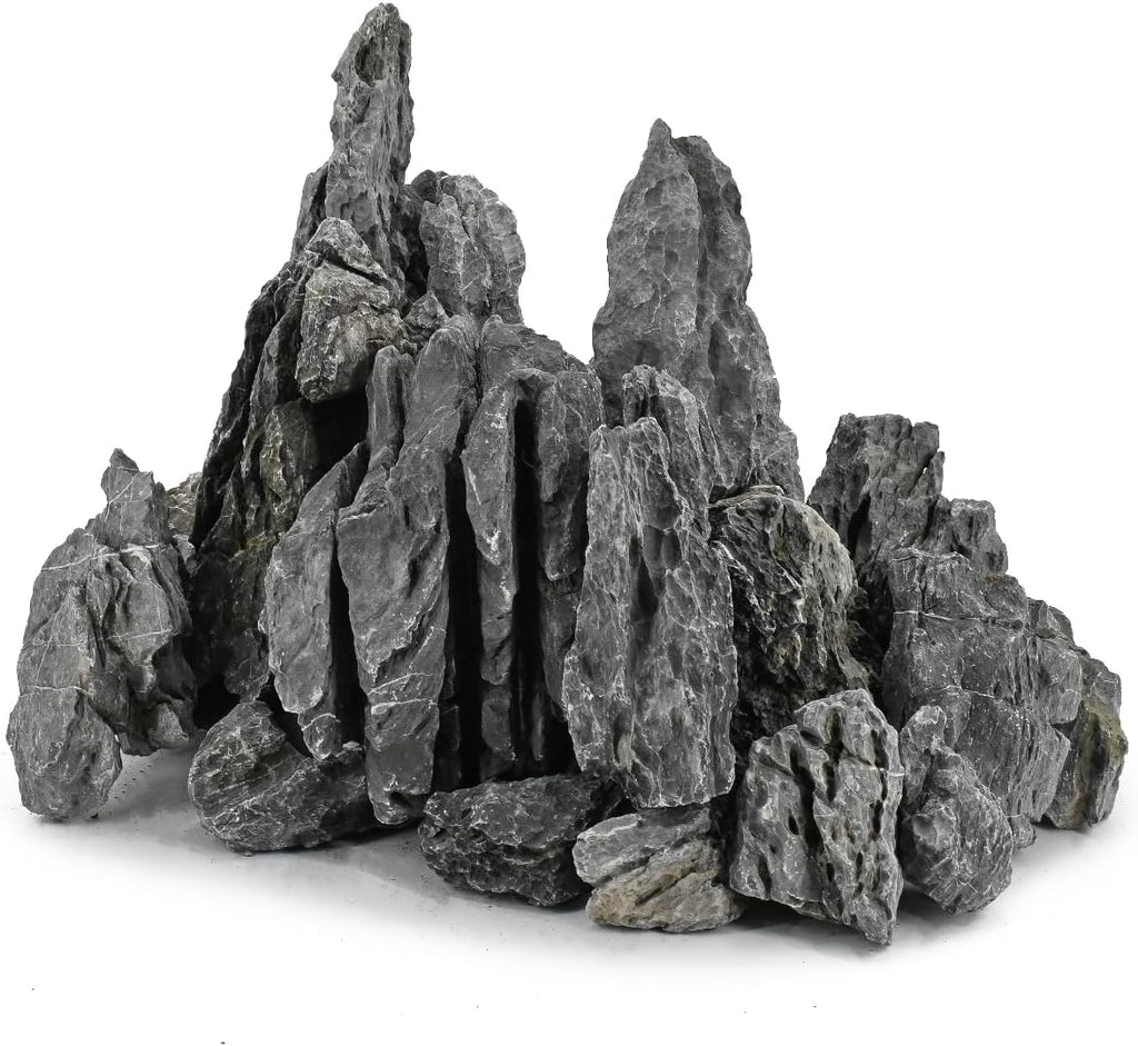 Unocho Seiryu Rock Aquarium Stones 11lb Natural Dragon Stone for Aquascaping Fish Tank Aquarium Landscaping Model Tank Decoration Miniature Fairy Garden(3-8 Inches)