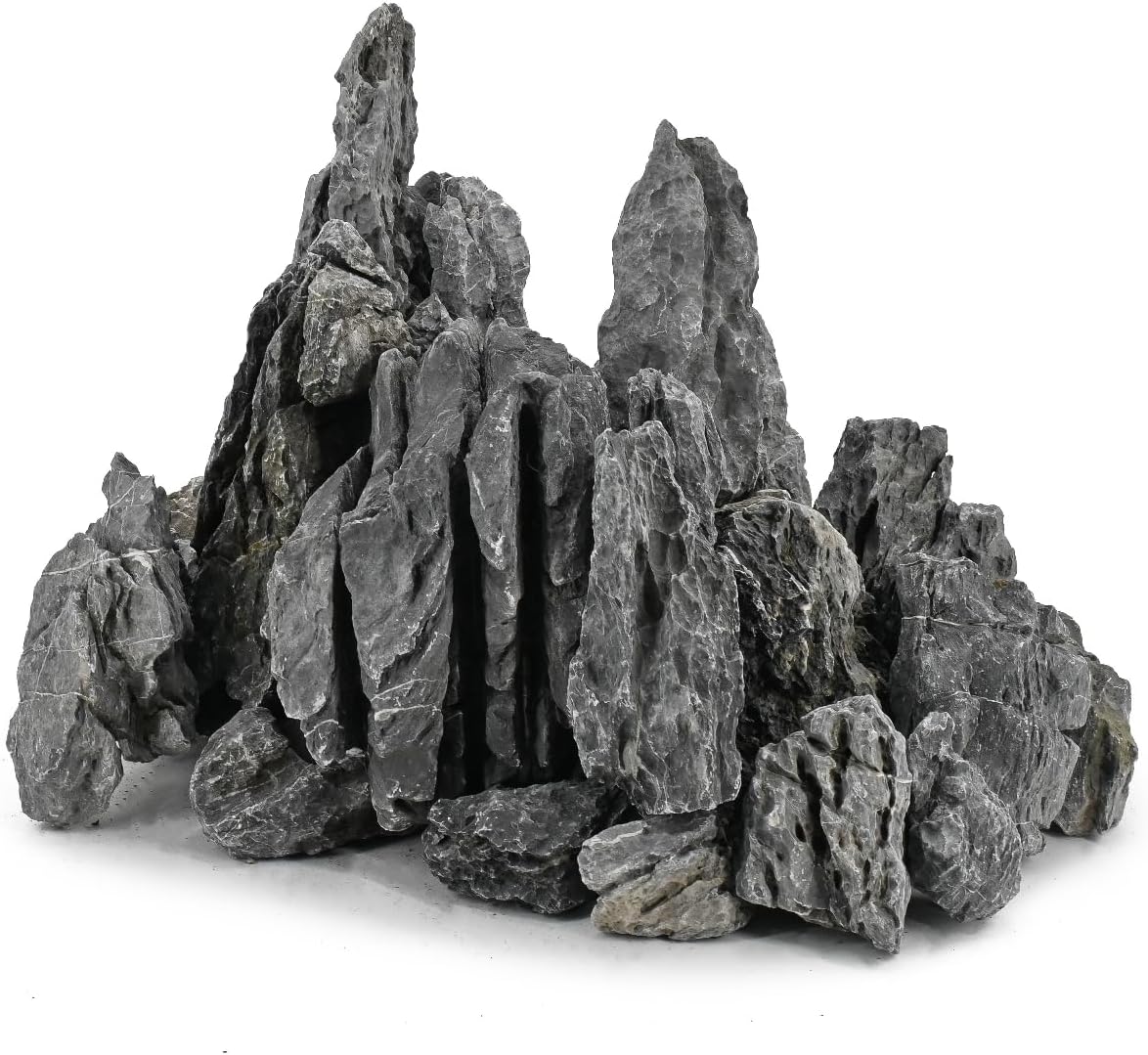 Unocho Seiryu Rock Aquarium Stones 11lb Natural Dragon Stone for Aquascaping Fish Tank Aquarium Landscaping Model Tank Decoration Miniature Fairy Garden(3-8 Inches)