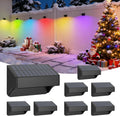 Solar Fence Lights Outdoor,Fence Solar Lights Outdoor Waterproof Led IP65 with10 Fixed Colors ＆ RGB Color Changing for Wall Backyard Step Railing Patio Pool Porchaily&Holiday Decorations (8)