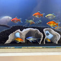 Aquarium Cave Decor, 3D Printed Natural Tunnel Pleco Cave, Fish Hideout Decor for Cichlid, Clown Loach & Kuhli Loach (L-Gray)