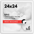 Americanflat 24x24 Picture Frame with Polished Plexiglass - Epic Collection - Square Picture Frame with Engineered Wood - Wide Photo Frames for Wall display - White