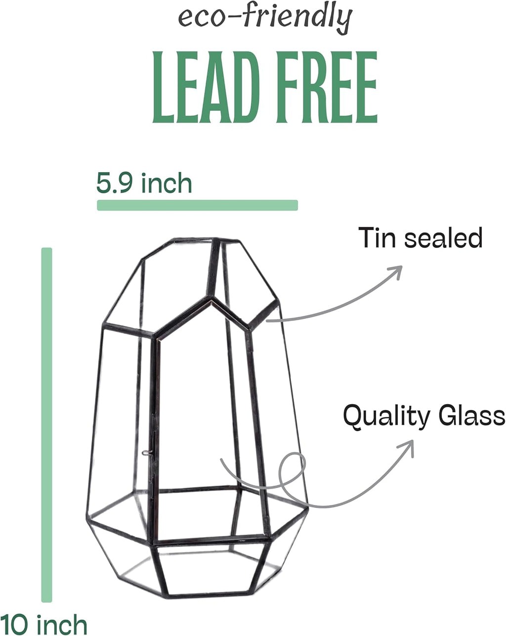 KraftStories Clear Glass Terrarium with Door | Geometric Design Container | Ideal Planter for Moss and Indoor Plants | Maintains Humidity | Self-Sustaining Indoor Garden Ecosystem (Only Terrarium)