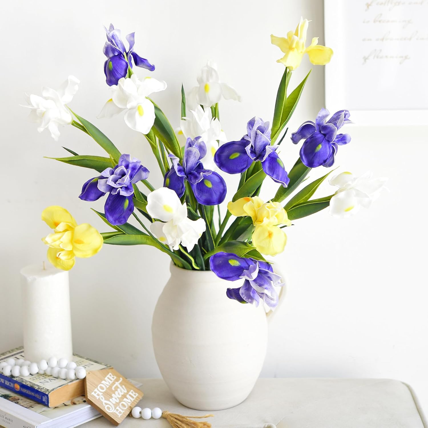 6 Long-Stem Real Touch Artificial Purple Irises – Realistic Faux Flowers for Home Décor, Wedding Bouquets, Centerpieces & Floral Arrangements