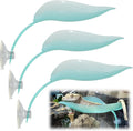 Turtle Basking Platform, 3PCS Tree Frog Tank Accessories, Leaf Shape Bearded Dragon Basking Platform with Suction Cups, Leopard Gecko Tank Accessories, Turtle Tank Decor (Light Blue)