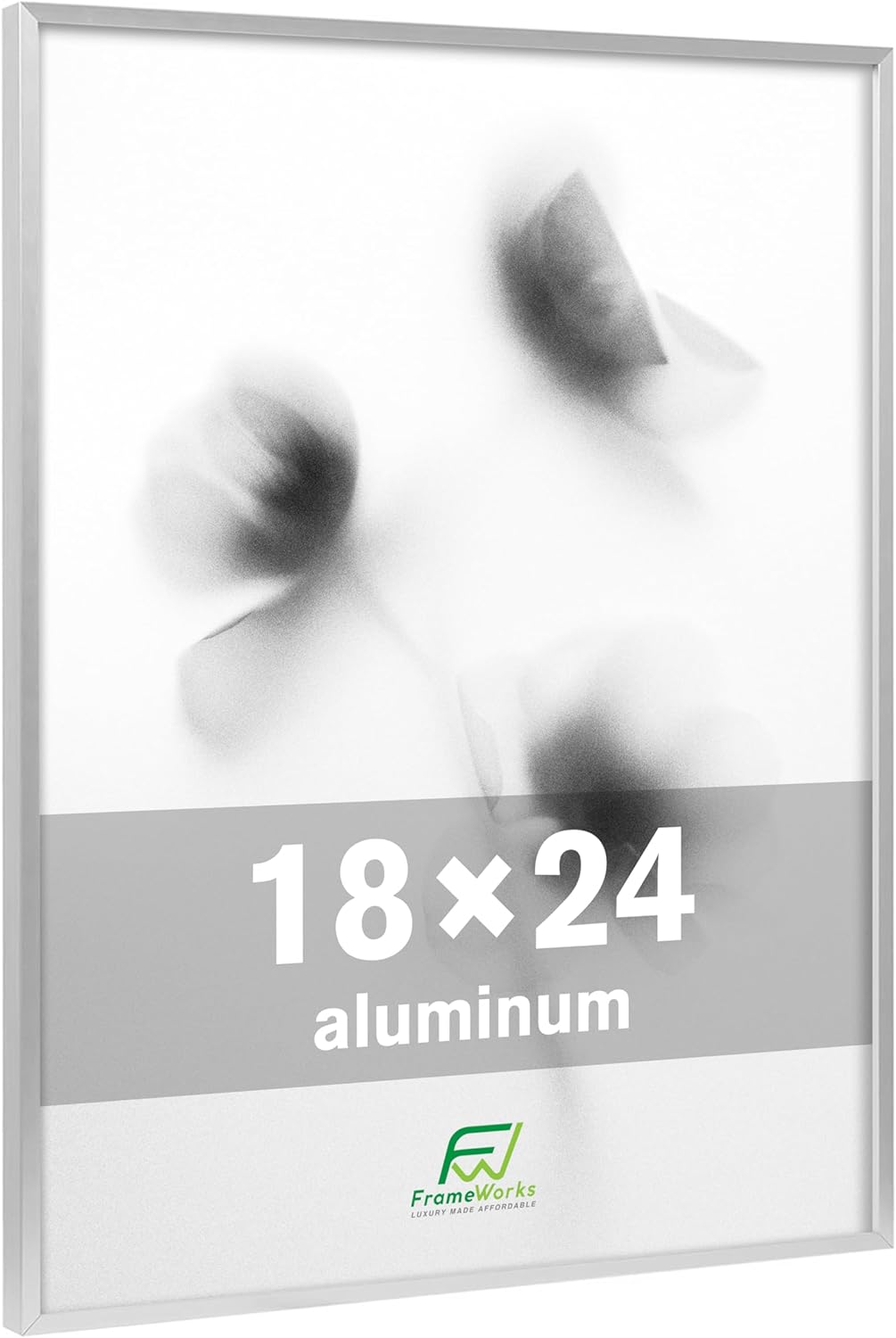 FrameWorks 18x24 Brushed Aluminum Poster Frames – Modern Brushed Metal Design w/Shatterproof Plexiglass, Perfect for Posters, Artwork, Paintings, Wall Displays – Home or Office Decor, Silver - 3 Pack