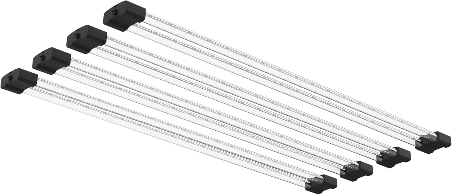 DYMOND BoostGro LED Grow Light Full Spectrum 5000K Daylight + 660nm Red Linkable Indoor Plant Lighting Fixture Tubes (4FT, 4, Pack)