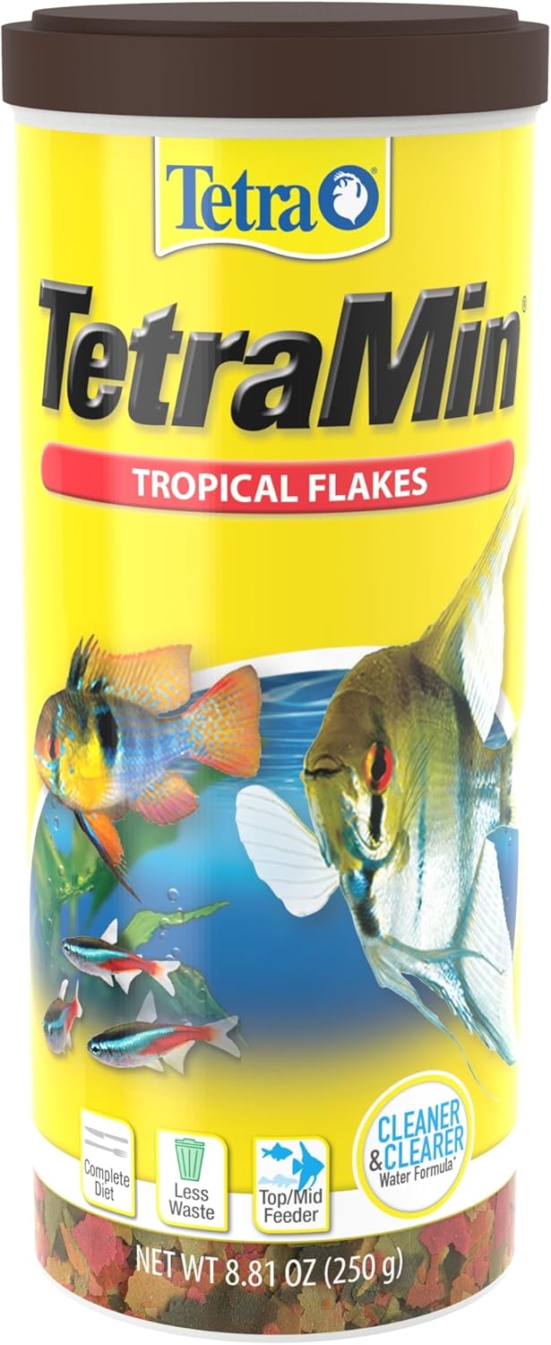 TetraMin® Tropical Flakes Nutritionally Balanced Diet for Tropical Aquarium Fish, Fish Food for Tropical Fish, 8.81 Ounces