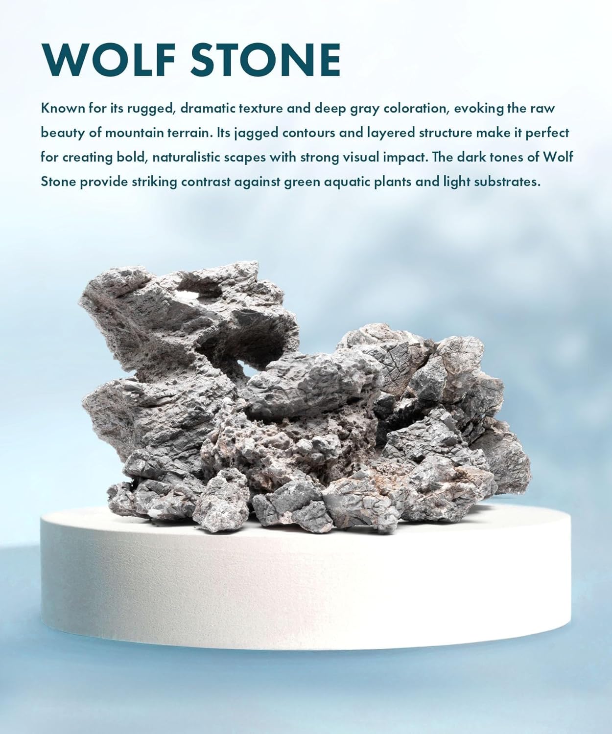 SubstrateSource Natural Aquarium Stones - Medium Gray Jagged Layered Aquascaping Rocks for Dramatic Layouts, Stacking, Terrariums, Freshwater Fish Tank Decorations & Epiphytic Plants - Wolf, 30 LB