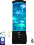 Lightahead LED Sensory Jellyfish Aquarium Lamp with Bluetooth Speaker and Color Changing Light Effects. Majestic and Standing Tall at 12 Inches! Medium (12 Inches Tall)