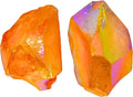 Amazing Gemstone 2 Pieces Tangerine Aura Quartz Raw Crystals and Healing Stones, Natural Rocks for Meditation and DIY Raw Stones and Crystals