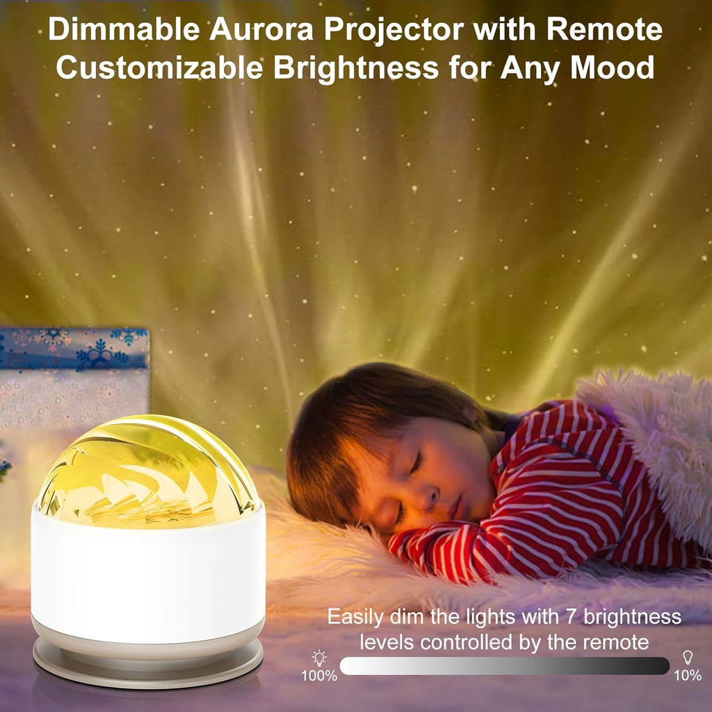 Northern Lights Projector, 16 Light Color Aurora Night Light Projector for Bedroom, Remote Galaxy Light Projector, Dimmable Mood Lighting with Memory Function for Playroom Kids Teen Girl Gift