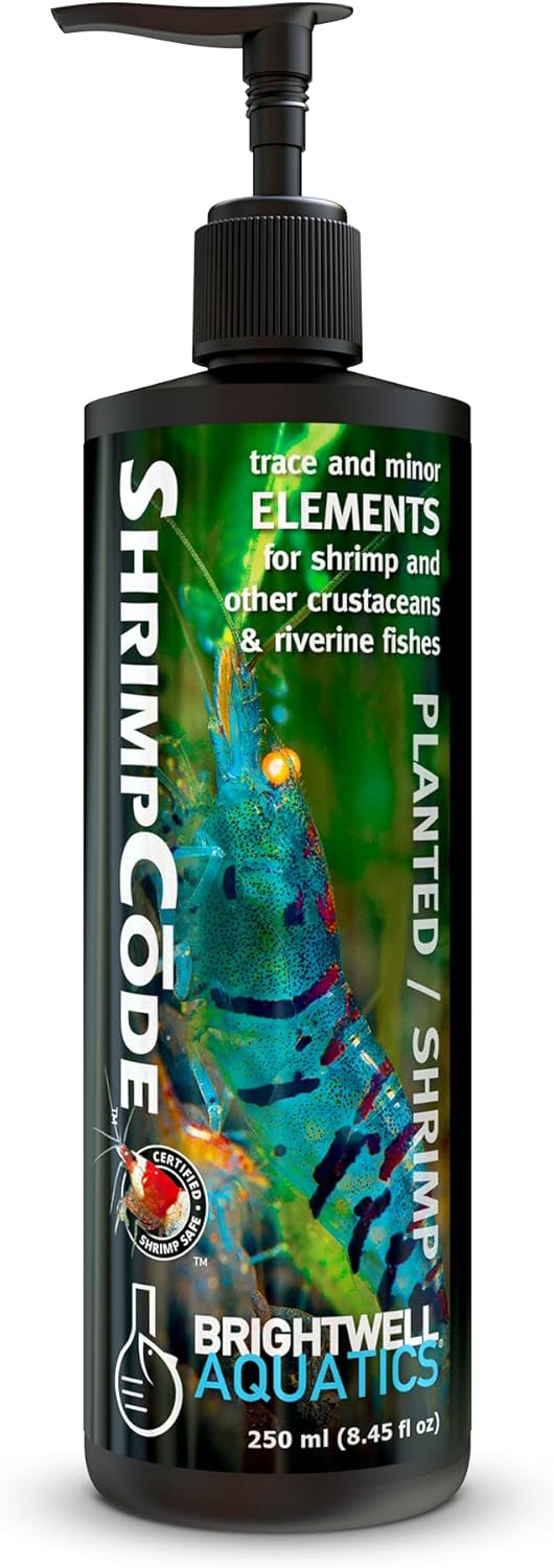 Brightwell Aquatics ShrimpCōde – Essential Trace & Minor Elements for Freshwater Shrimp, Crustaceans & Fish – Supports Molting, Coloration & Health, 250 ml