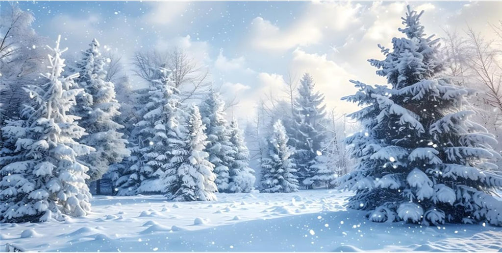 YongFoto Fish Tank Background - 48x20 inch Winter Snow Scene Aquarium Backdrop for Reptile Terrarium & Bearded Dragon Habitat