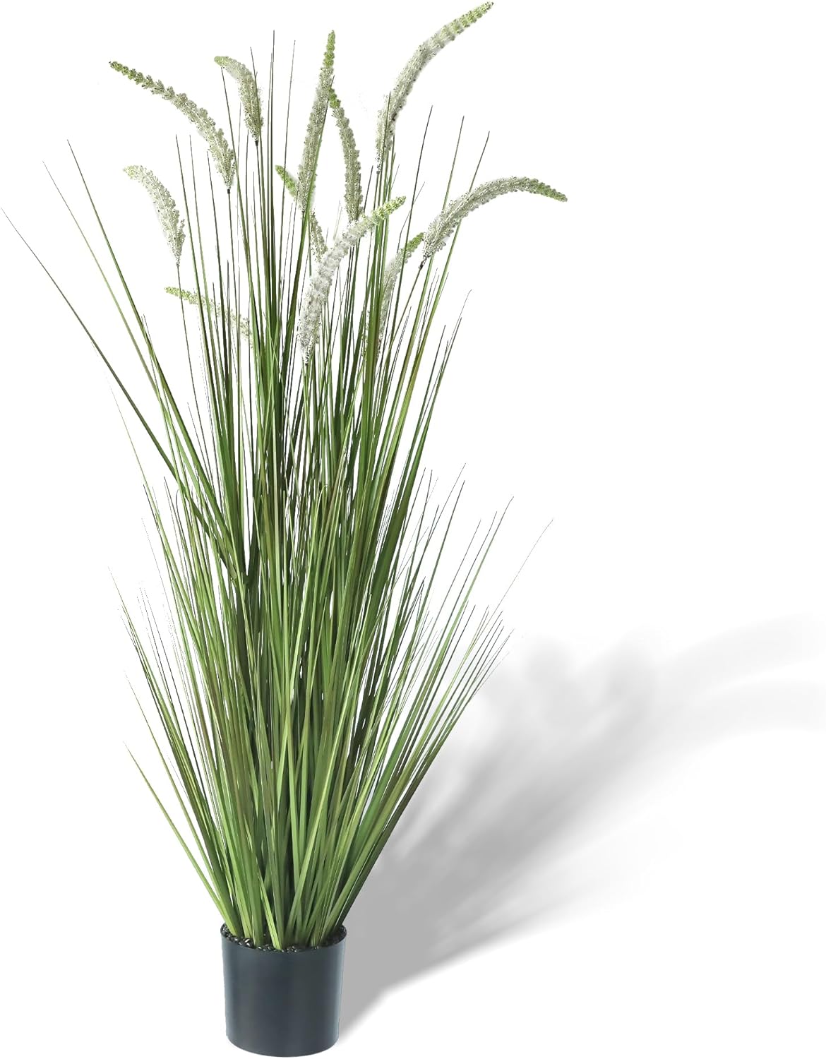 KOL 59in Artificial Veronica Spiked Speedwell Grass, 5ft Faux Veronica Spicata Flower, Tall Reed Grass for Home Office Garden Wedding Decor, Indoor Outdoor Fake Horsetail Plant, UV-Resistant, Yellow