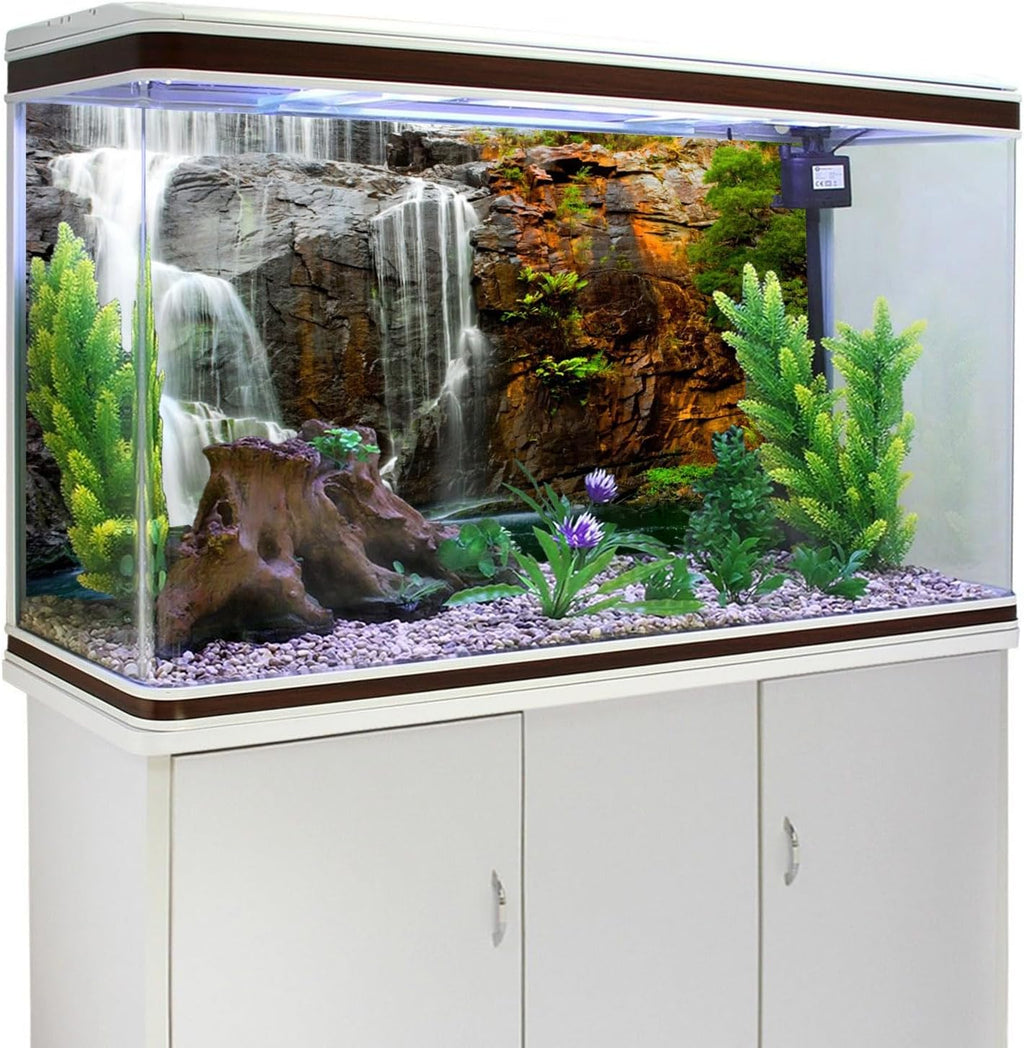 AWERT 36x18 inches Waterfall Terrarium Background Tropical Aquarium Background Mountain Lake Reptile Habitat Background