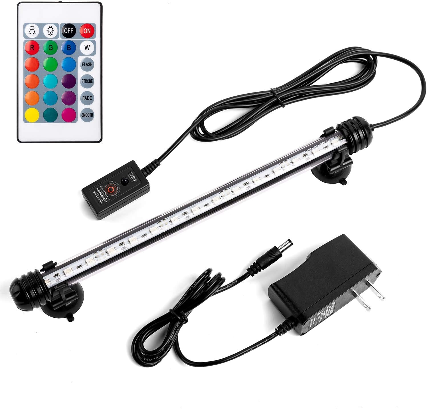 iKefe 11" Color Changing LED Fish Tank Aquarium Submersible Light with Remote/Colored Aquarium LED Tank Lights Fixture for Underwater Decorations, Plant Grow, Saltwater Freshwater Fish, KR5011