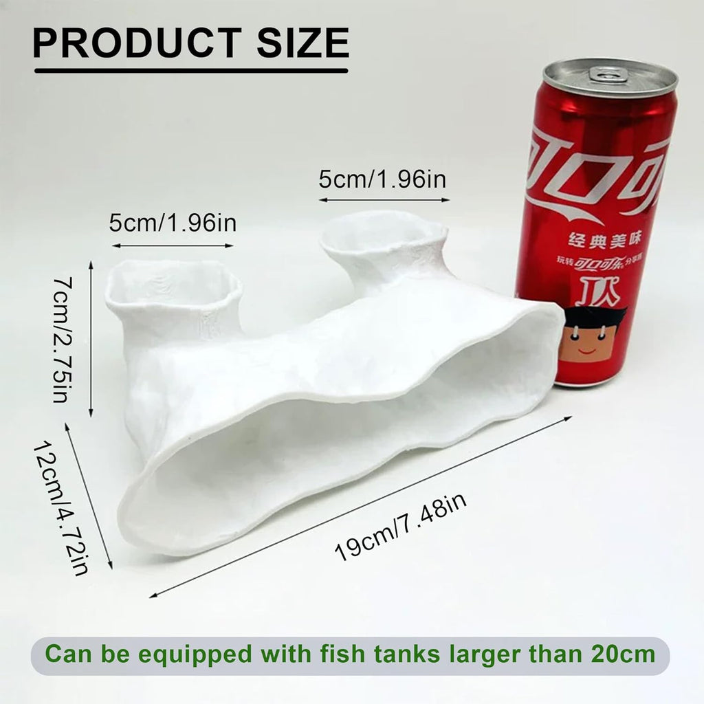 LIYAOLI Aquarium Ornaments Cave Tunnel with Viewing Ports | Fish Tank Decoration Hideout for Pleco, Shrimp & Corydoras | Substrate-Friendly Design & Sinking Base
