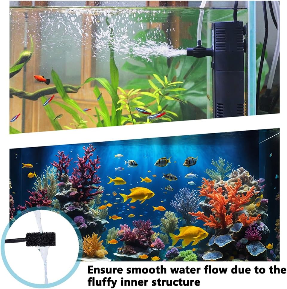 OLYCRAFT 30Pcs Aquarium Bio Sponge Filter Media Pad 2.8x1.2 Inch Filter Foam Sponge Pads Black Aquarium Dual Filtration Pad Replacement Filter Pads for Fish Tank Pond Filters Sumps Reef Canister