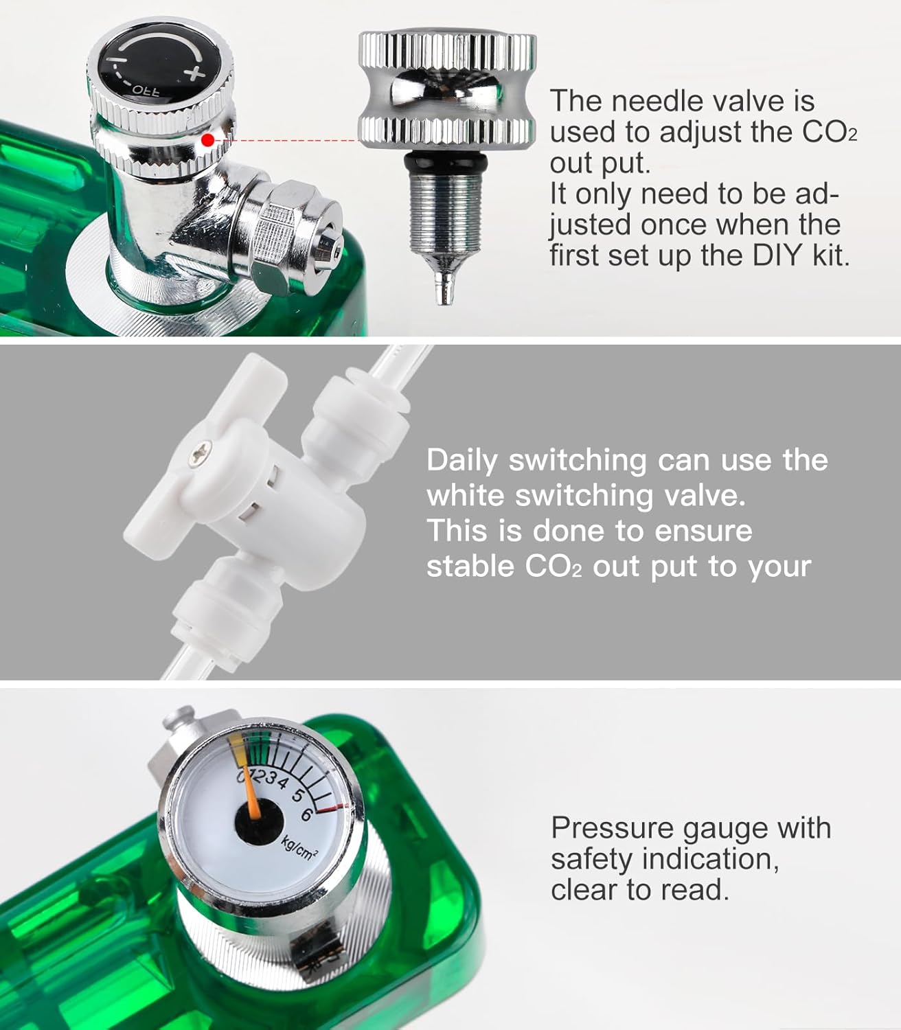DIY CO2 Generator System Kit with Safety Valve 1 Second Quick Reaction for Aquarium Plants Integrated Design