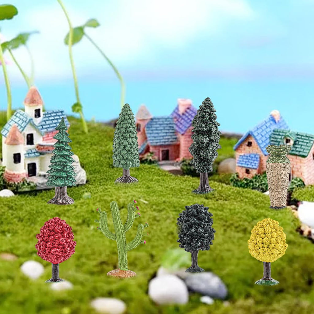 Realistic Plastic Trees Toys Plant Toy Set for Kids Sensory Bins Learning Toys Realistic Food Figurines School Projects Sand Box Decor